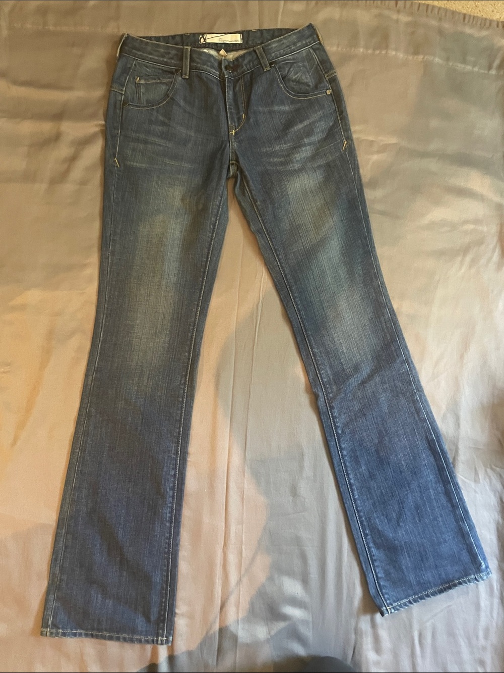 Women's Dark Blue Flare Jeans - Classic Flared Leg